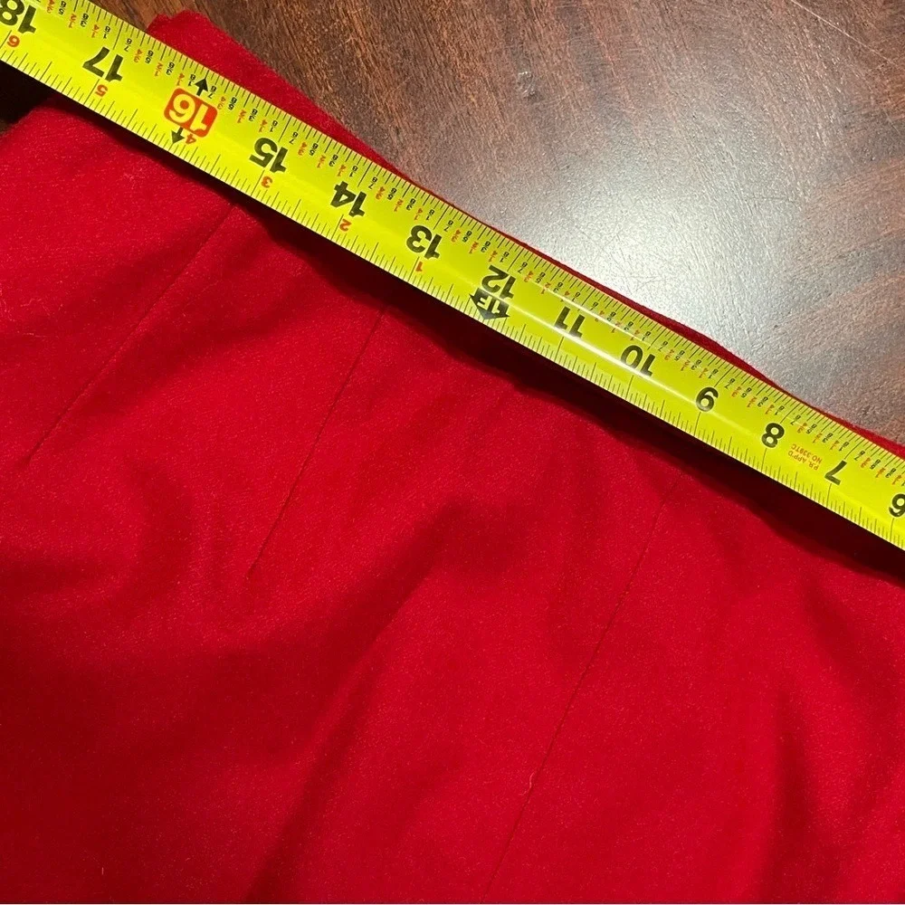 Vtg Pendleton Red 100% Virgin‎ Wool Skirt Womens Size 18 USA Midi A-Line *read*